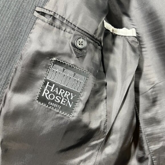 Samuelsohn Harry Rosen SB Ashton Blazer Mens 40R Striped 💯 Wool Made in Canada - Picture 11 of 15